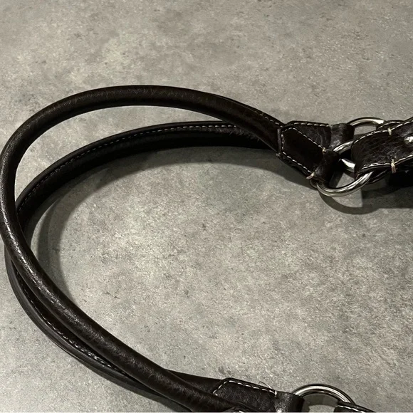 Etienne Aigner Shoulder Bag in Blue with Black Trim! GUC!! - Picture 6 of 13